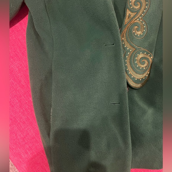 Vintage Bob Mackie XS Green Jacket with attached scarf - Picture 6 of 8